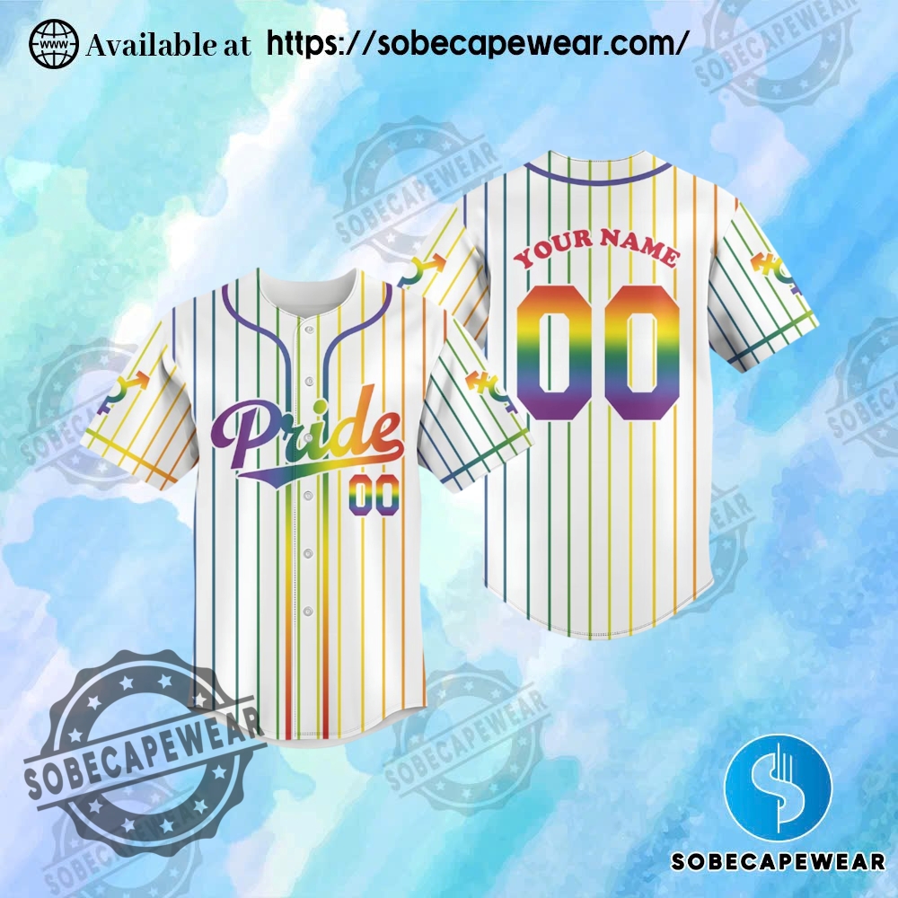 Create Your Own Jersey: Add Your Name and Team with Ease 3 Personalized Pride Month Baseball Jersey