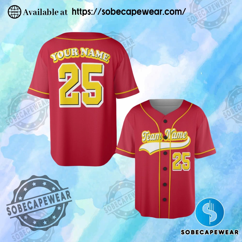 Create Your Own Jersey: Add Your Name and Team with Ease 4 Personalized Team Name And Number Baseball Crimson Jersey