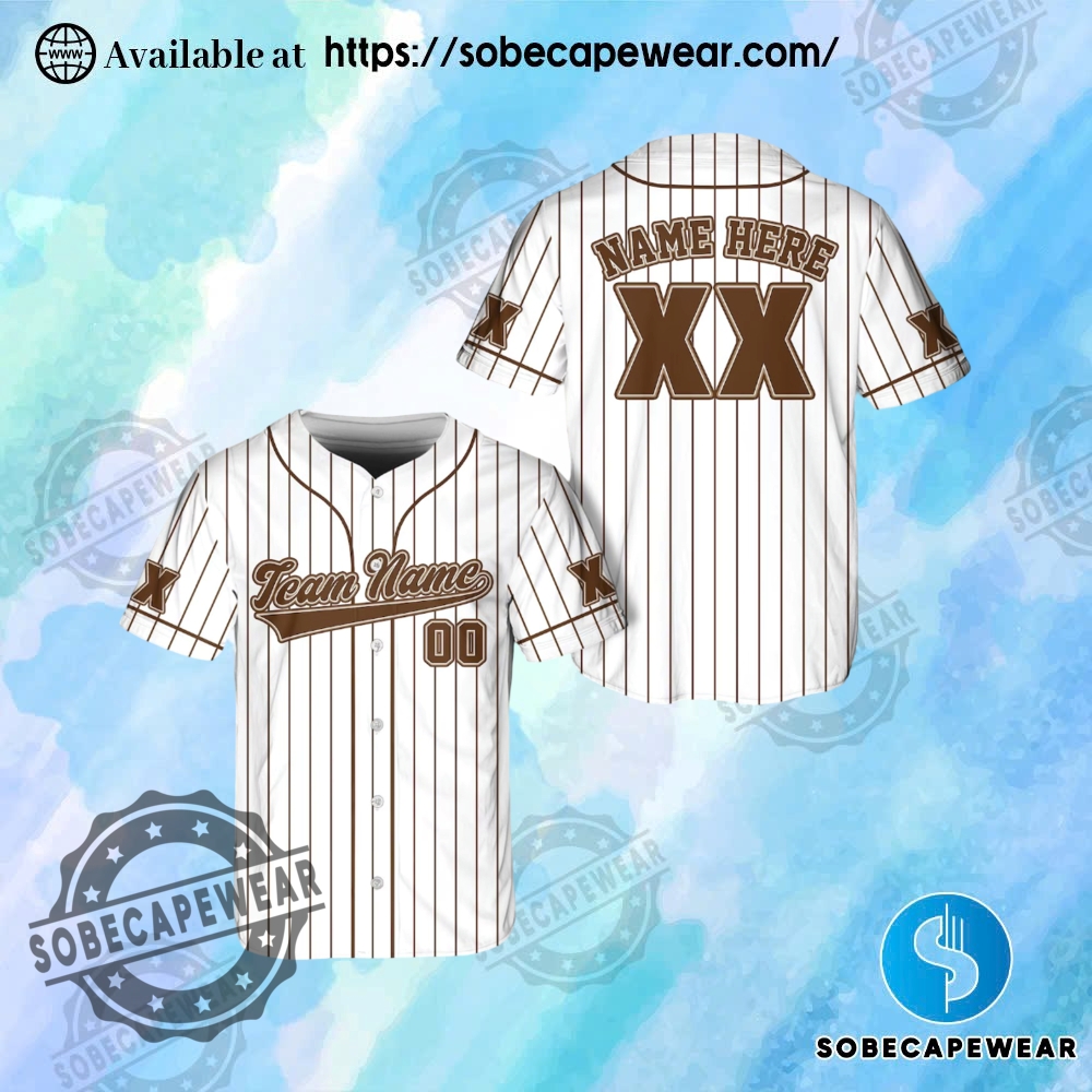 Create Your Own Jersey: Add Your Name and Team with Ease 13 White Stripe Baseball Jersey For Fans Of All Ages