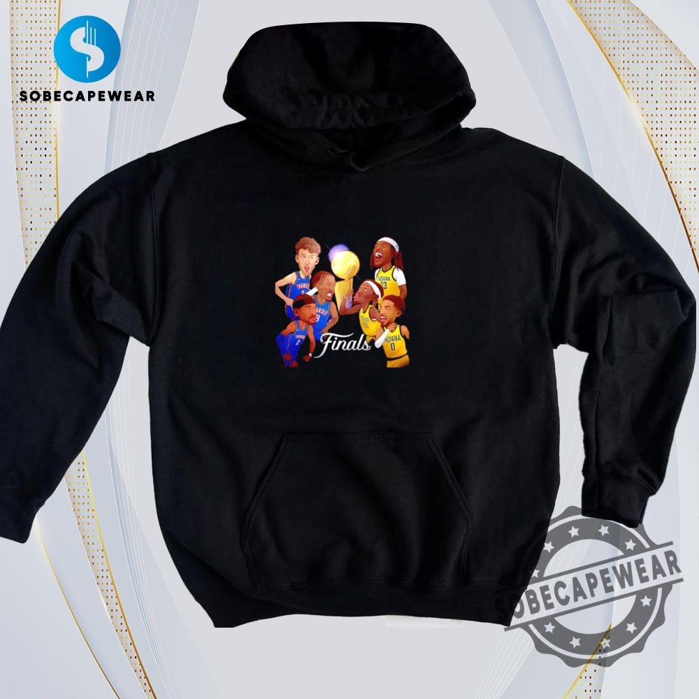 From Hashtag to T-Shirt: Trending 2D Designs You’ll Love 13 Okc Thunder Vs Indiana Pacers Finals 2025 Caricature Vintage Retro Shirt Sweatshirt Sweater Hoodie
