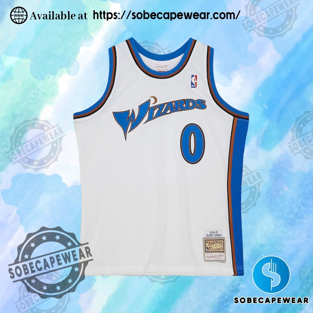 Mens Gilbert Arenas White Washington Wizards 2004 05 Swingman Jersey sobecapewear 1