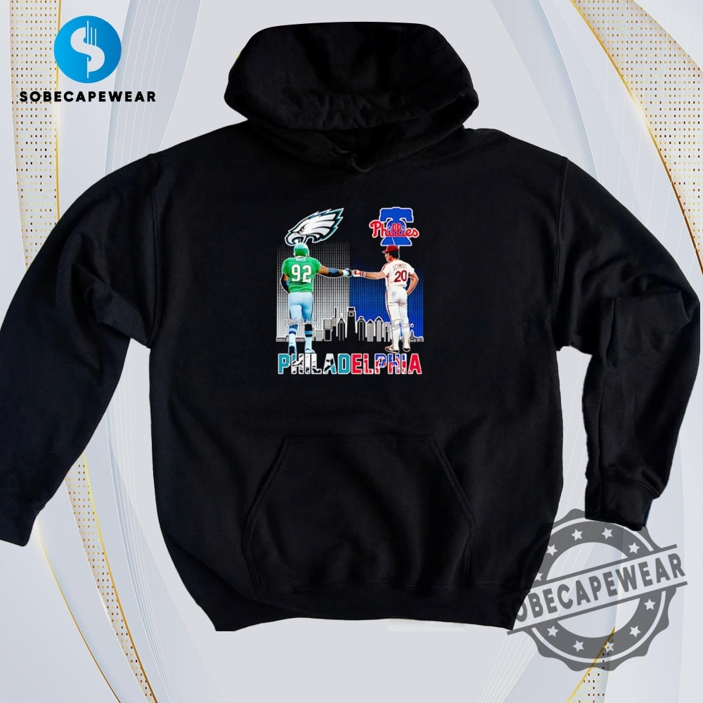 Reggie White And Mike Schmidt Philadelphia Skyline Vintage Retro Shirt Sweatshirt Sweater Hoodie sobecapewear 1