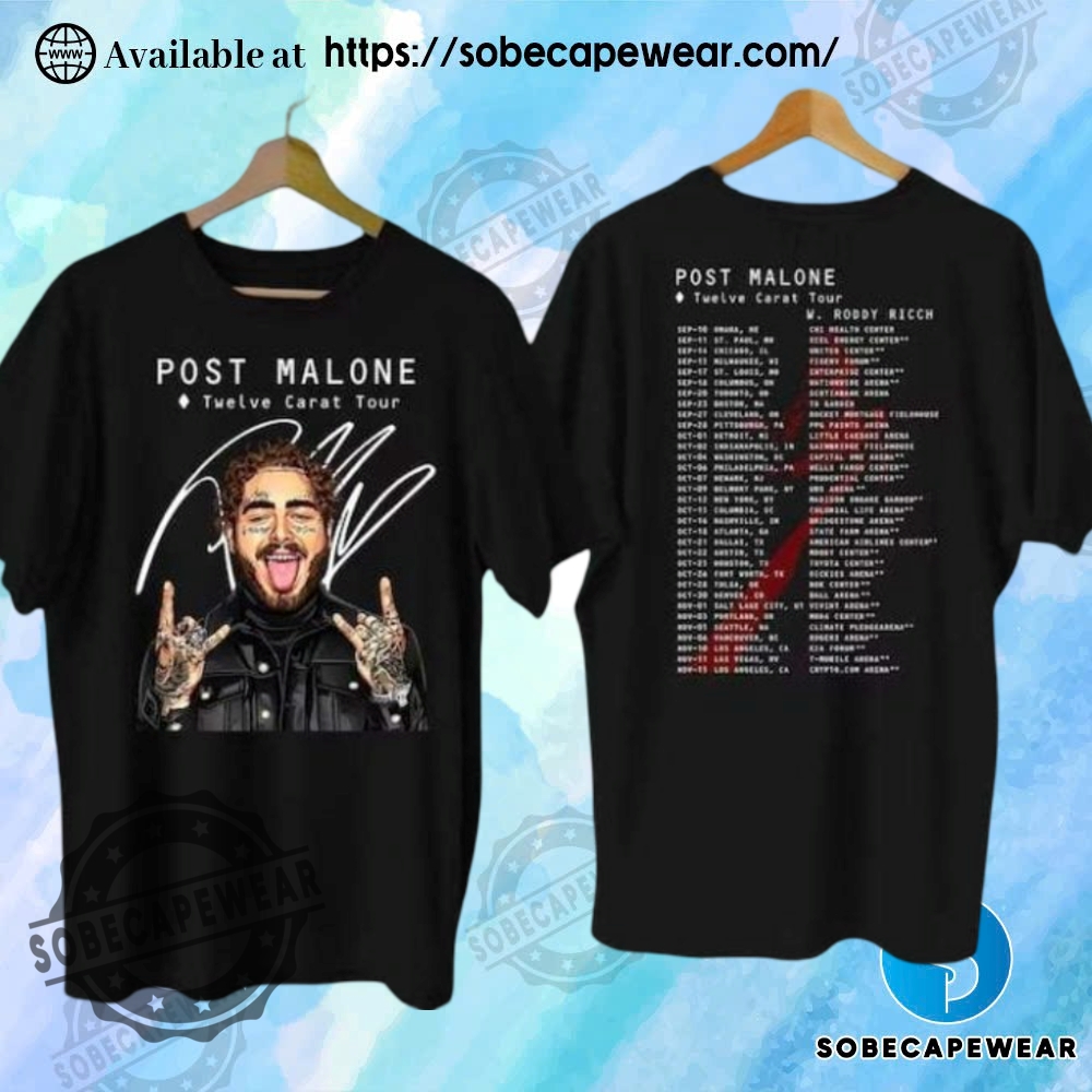 Post Malone Twelve Carat Tour 2022 Rapper Rap Music Shirt