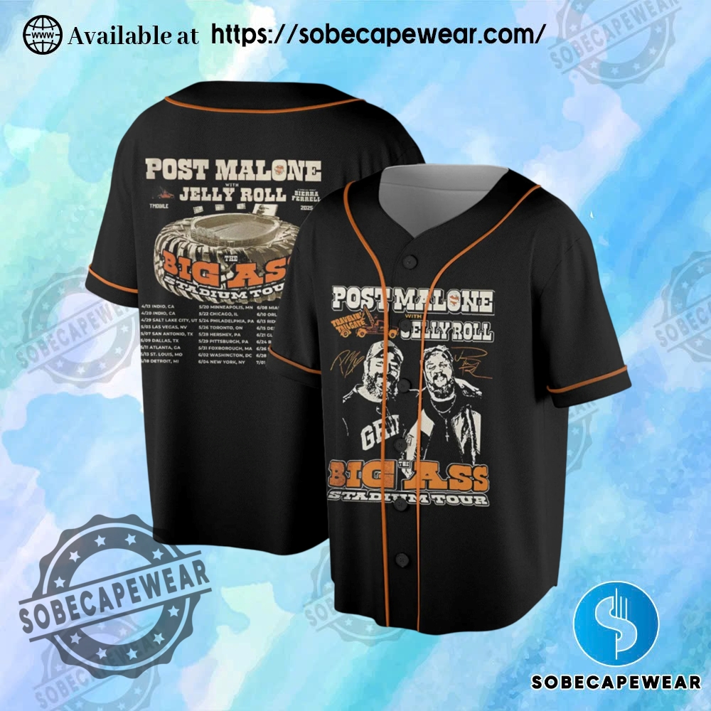 Top Trending Artist-Inspired Jersey Shirts You’ll Want in Your Closet 13 Post Malone Big Ass Stadium Tour Jersey