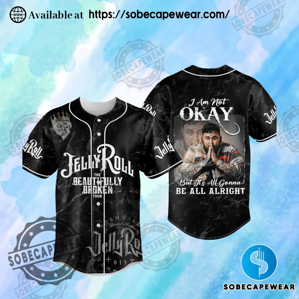 Top Trending Artist-Inspired Jersey Shirts You’ll Want in Your Closet 14 Jelly Roll The Beautifully Broken Baseball Jersey