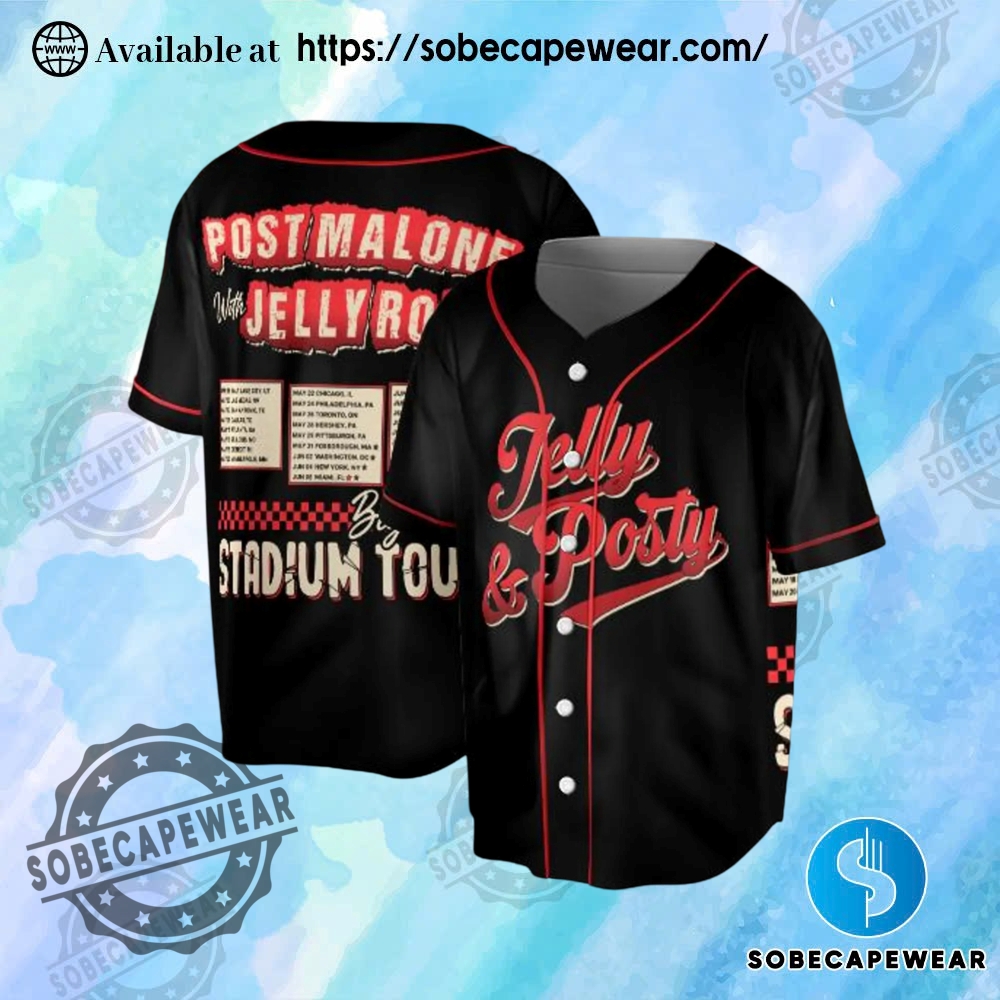 Top Trending Artist-Inspired Jersey Shirts You’ll Want in Your Closet 15 Post Malone Jelly Roll Concert Jersey