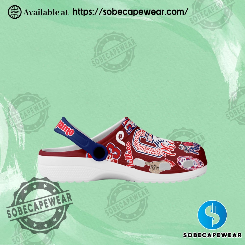 Philadelphia Phillies MLB Sport Crocs Crocband Clogs ver 1 3 Philadelphia Phillies MLB Sport Crocs Crocband Clogs Shoes Comfortable For Men Women and Kids ver 1 Crocs